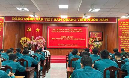 Ban Chỉ huy Quân sự xã Thạnh Đông, tỉnh An Giang  tổ chức Khai giảng lớp Huấn luyện Dân quân cơ động năm 2026