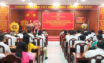 Xã Thạnh Đông tổ chức Hội nghị công bố Nghị quyết sắp xếp các ấp và các Quyết định về công tác nhân sự sau sáp nhập 