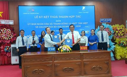 UBND xã Thạnh Đông và VNPT Tân Hiệp ký kết thỏa thuận hợp tác chuyển đổi số giai đoạn 2025 – 2030