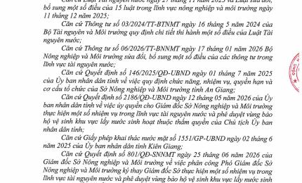 Quyết định số 812/QĐ-SNNMT ngày 29/6/2026 của Sở Nông nghiệp và Môi trường tỉnh An Giang về việc phê duyệt vùng bảo hộ vệ sinh khu vực lấy nước sinh hoạt cho nhá máy nước Giồng Riềng, Tân Hiệp-N.I.D của công ty cổ phần sản xuất và thương mại N.I.D