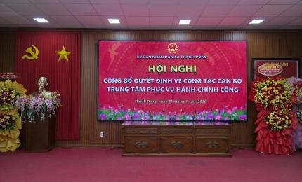 Công bố Quyết định bổ nhiệm Giám đốc Trung tâm Phục vụ hành chính công xã Thạnh Đông, tỉnh An Giang